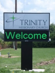 Rossville Electronic Message Centers custom digital monument church sign 225x300
